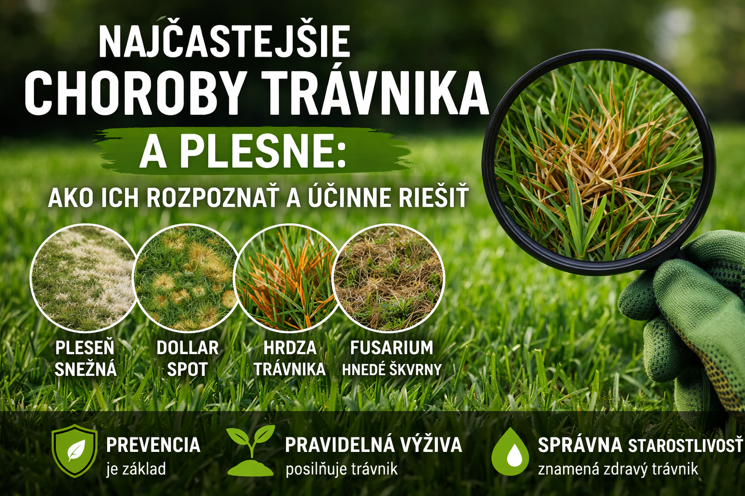 Najčastejšie choroby trávnika a plesne ako ich rozpoznať a účinne riešiť